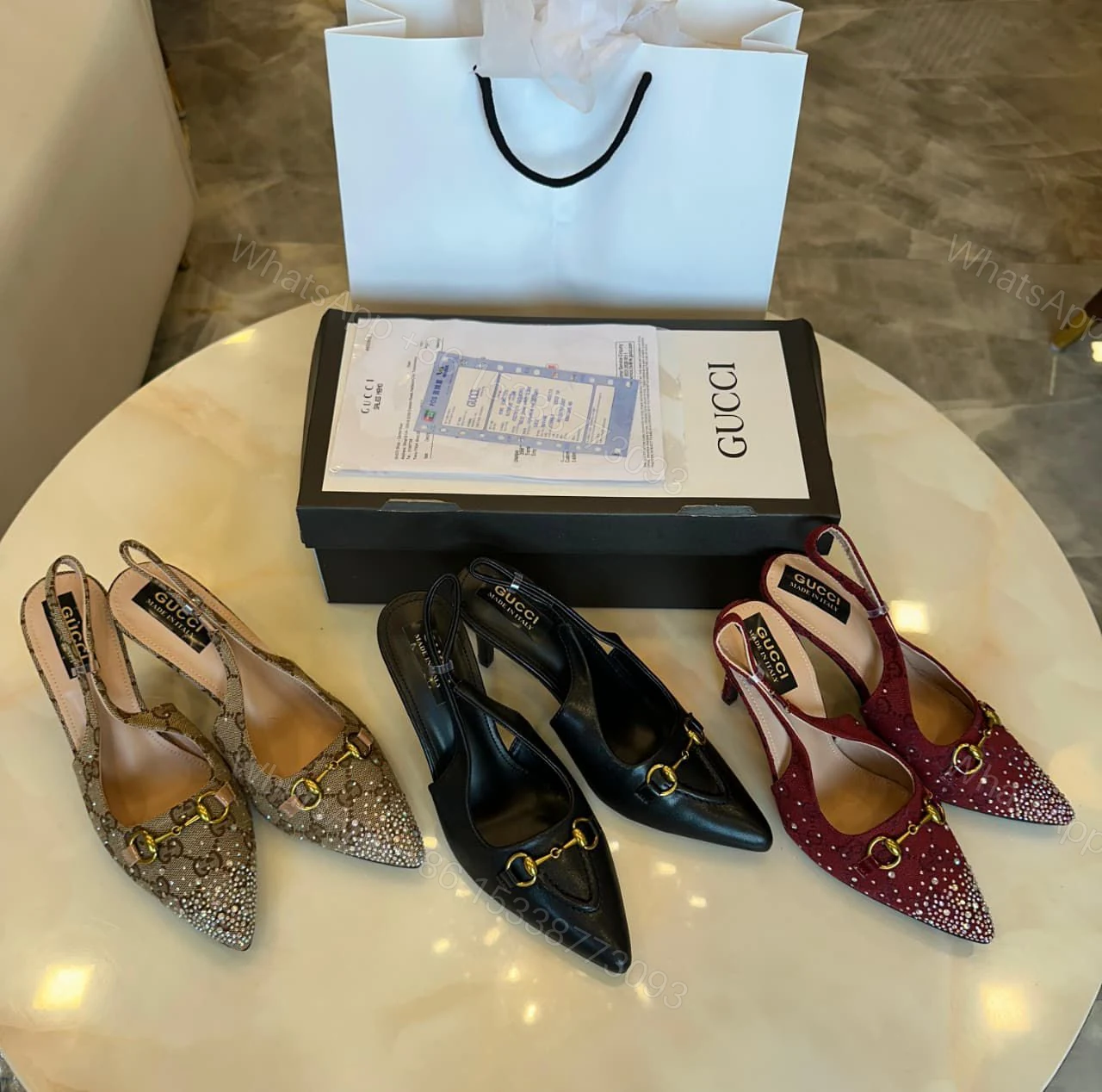 View 31 of FIRST COPY GUCCI LEATHER HEELS