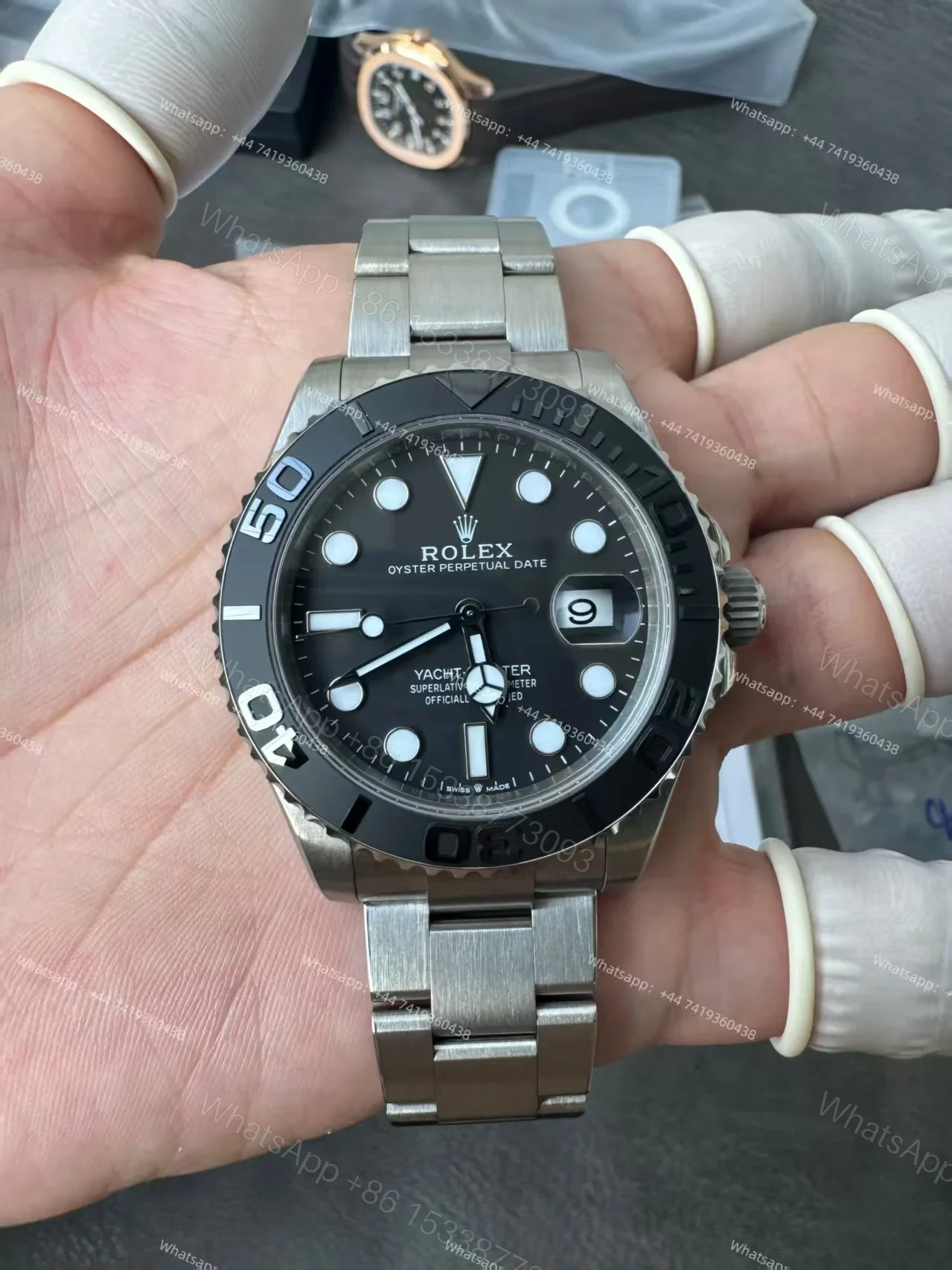 View 24 of Rolex Yacht-Master M226627-0001 1:1 Replica 42MM Titanium 3235 Movement Super Clone Watch