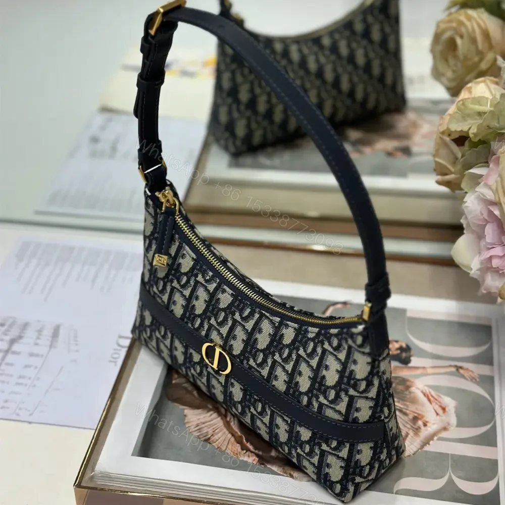 View 4 of 高仿Dior*Montaigne系列S238M928藍色印花腋下包Mini免檢版
