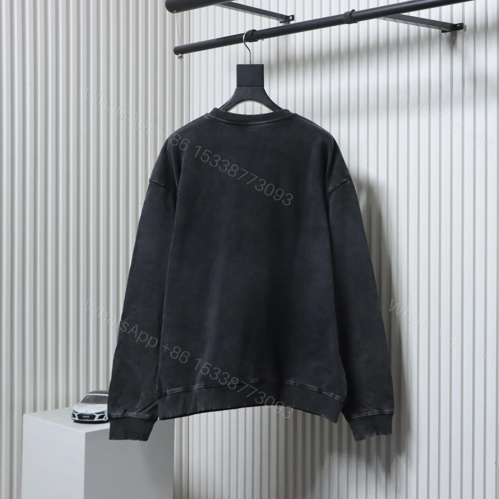 View 3 of Balenciaga Clothes Washed hand-painted letter round-neck hoodie