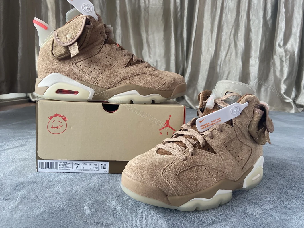 View 6 of Replica Travis Scott x Air Jordan 6 British Khaki DH0690-200