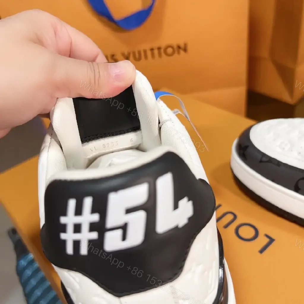 View 8 of Bold Monochrome Trainer: Premium Leather, LV-Inspired