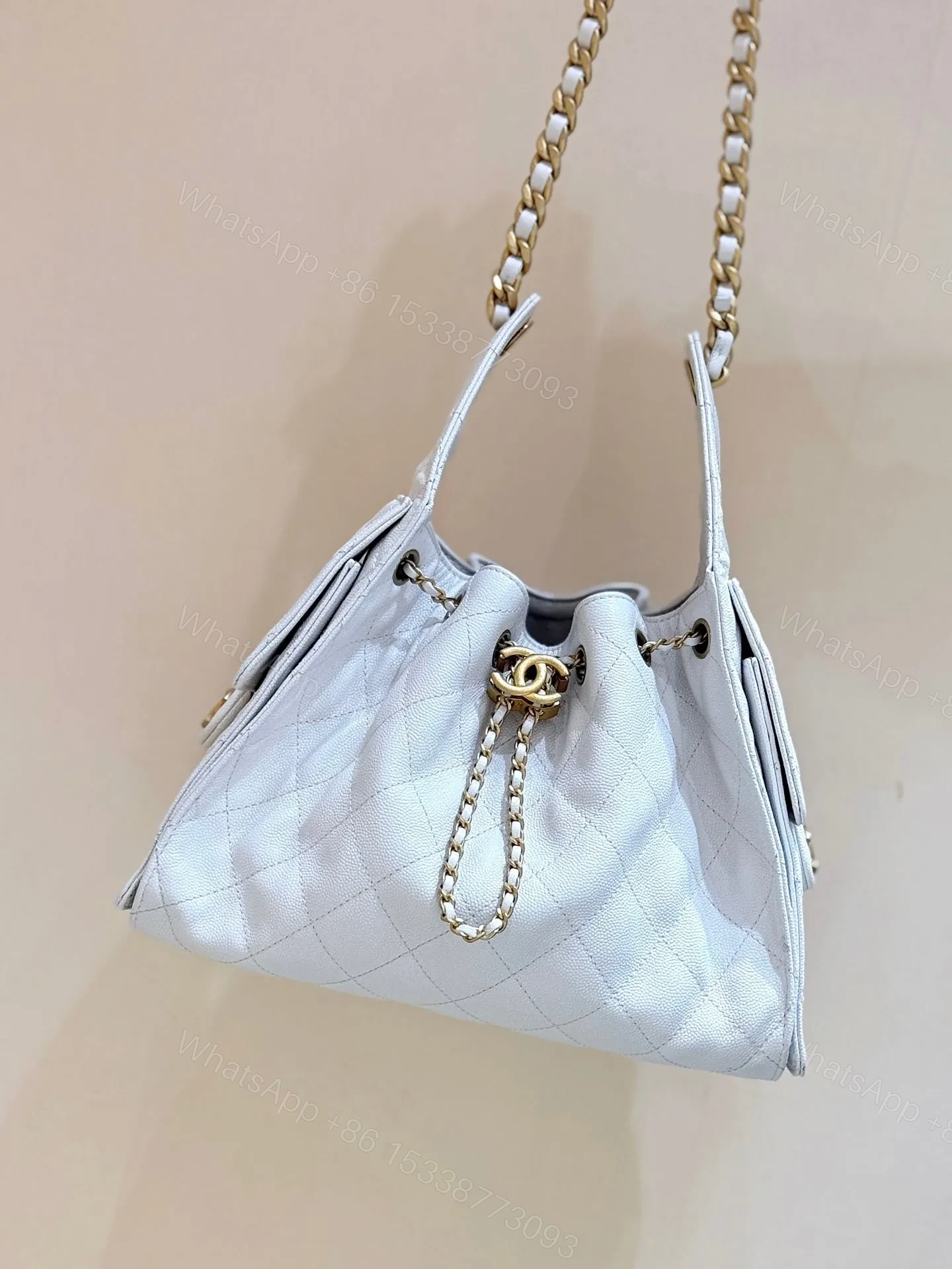 View 7 of CHANEL 25 HANDBAG IN WHITE 30 GOLD HARDWARE
