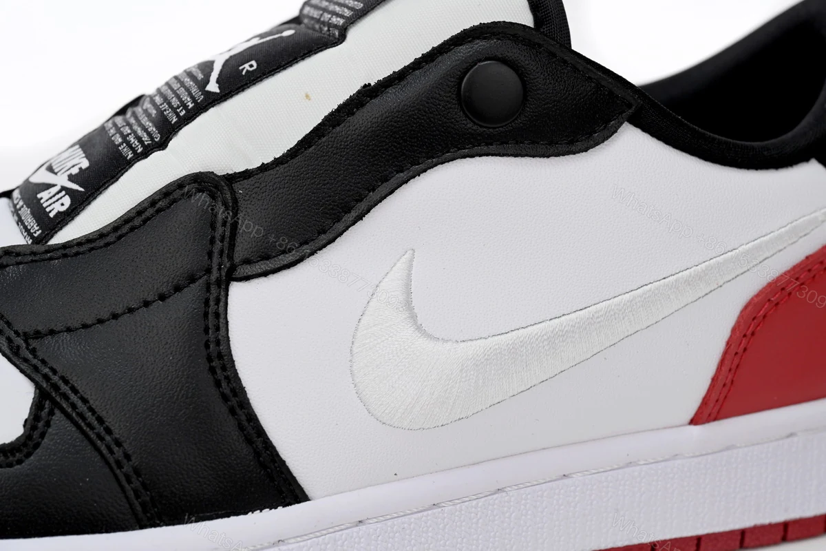 View 5 of Air Jordan 1 Low Slip WMNS Black White Red AV3918-102