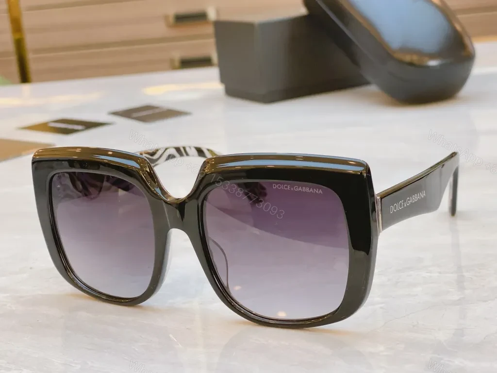 Dolce & Gabbana Oversized Sunglasses: Glossy Black, Gradient Lenses — view 1