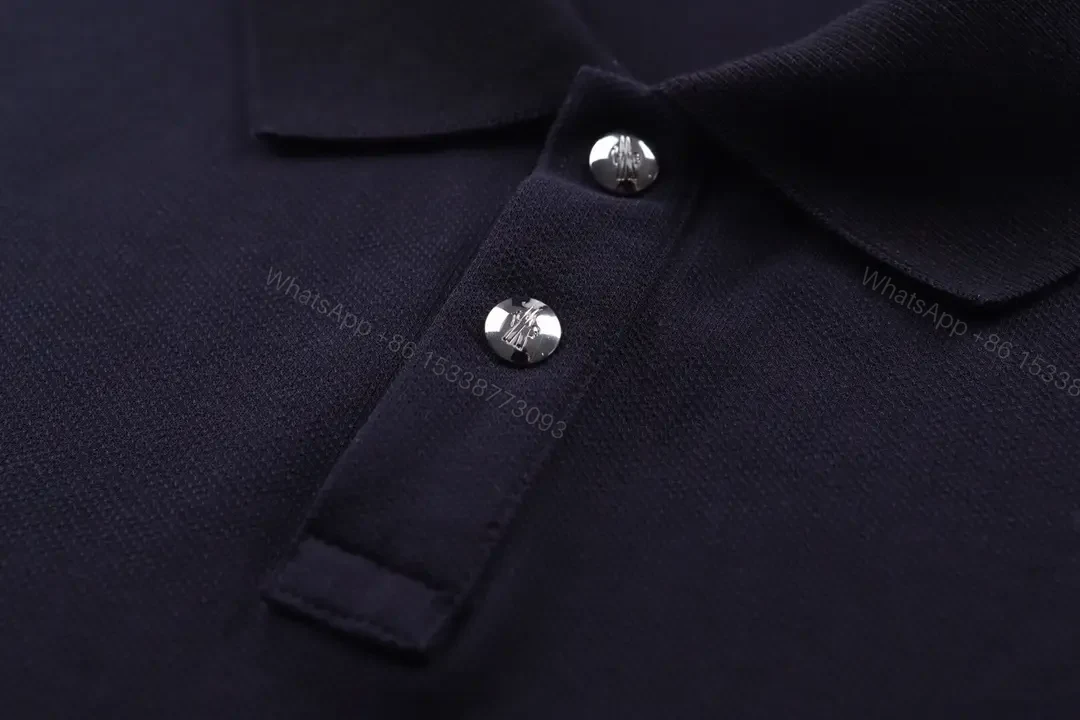View 10 of Navy Cotton-Piqué Polo: Quiet Luxury Essential Polo