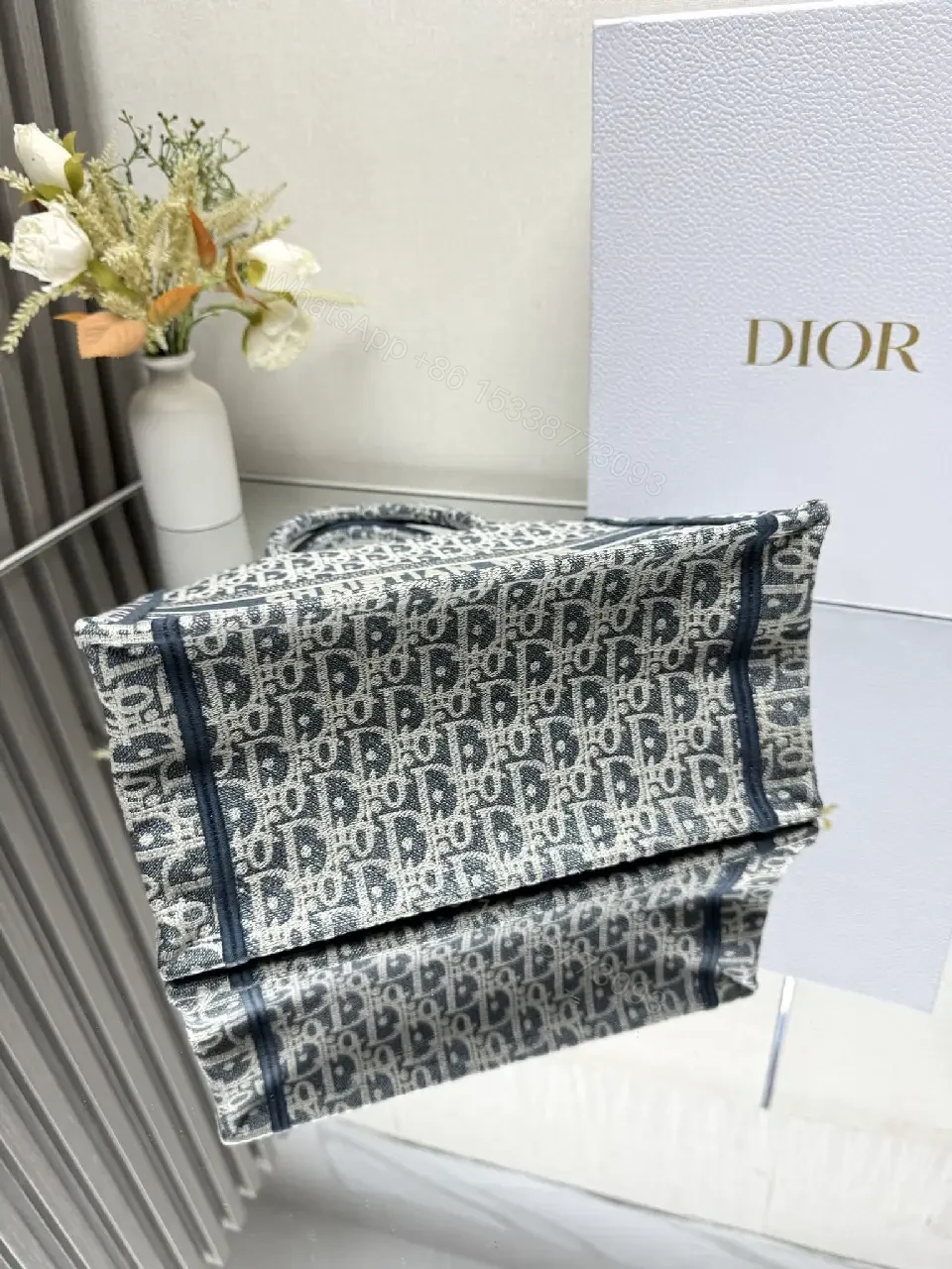 View 7 of Monochrome Jacquard Tote: Bold Texture, Everyday Chic, Open-Top