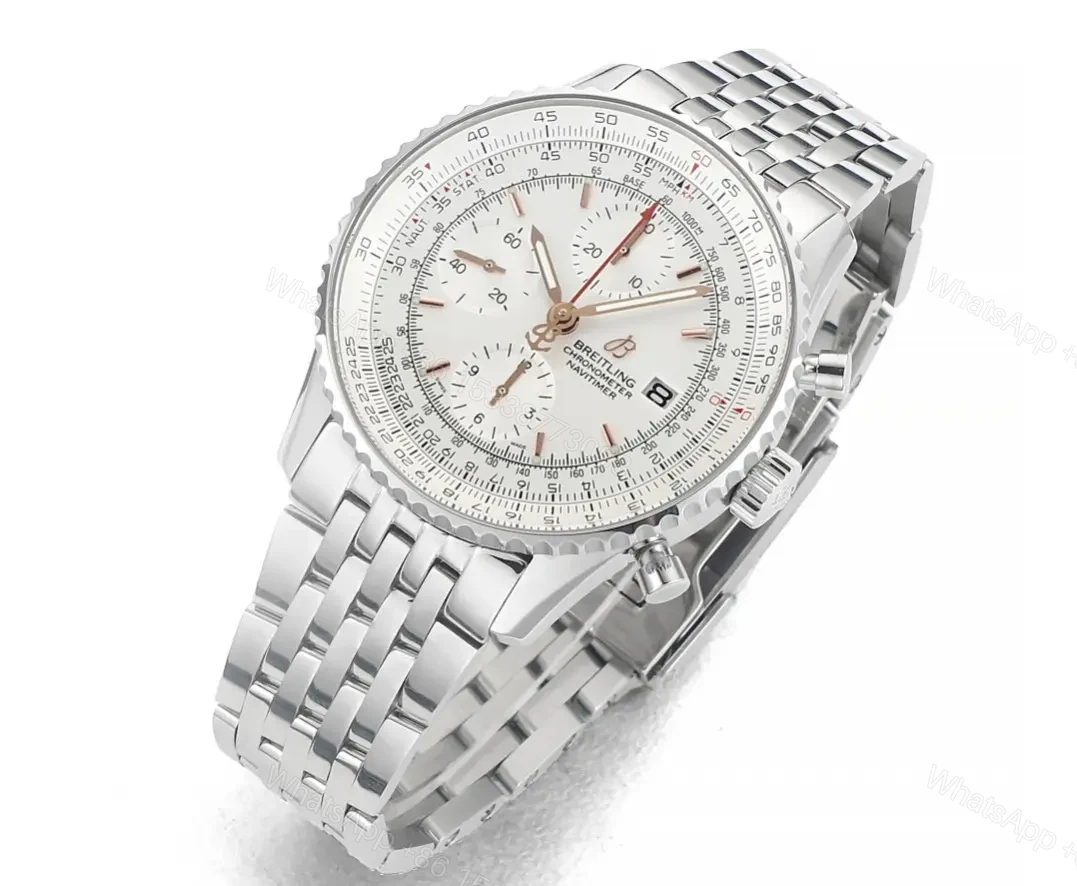 View 5 of GF Factory Breitling Navitimer Silver Dial Stainless Steel Chronograph Watch – 43mm