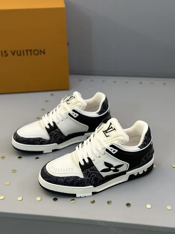 View 8 of Lux LV-Contrast Leather Sneakers: Signature Luxe Comfort