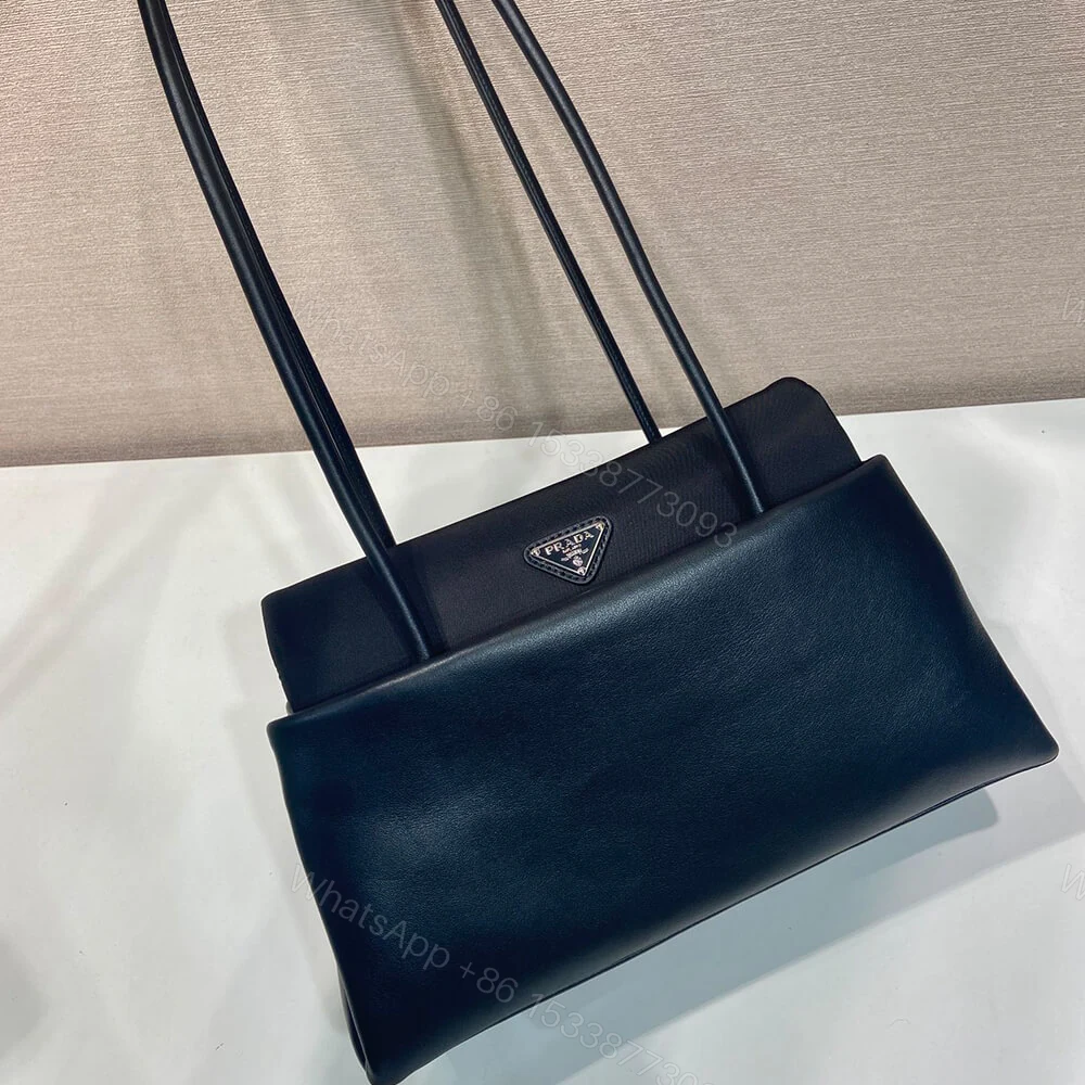 View 6 of Prada Passage medium leather bag with Re-Nylon flap(HIGH-END GRADE)