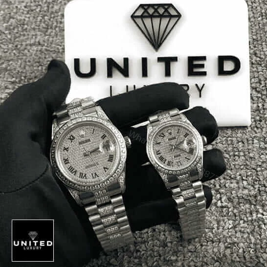 View 6 of Rolex Datejust 116622 White Gold Diamond Dial Iced Out Replica