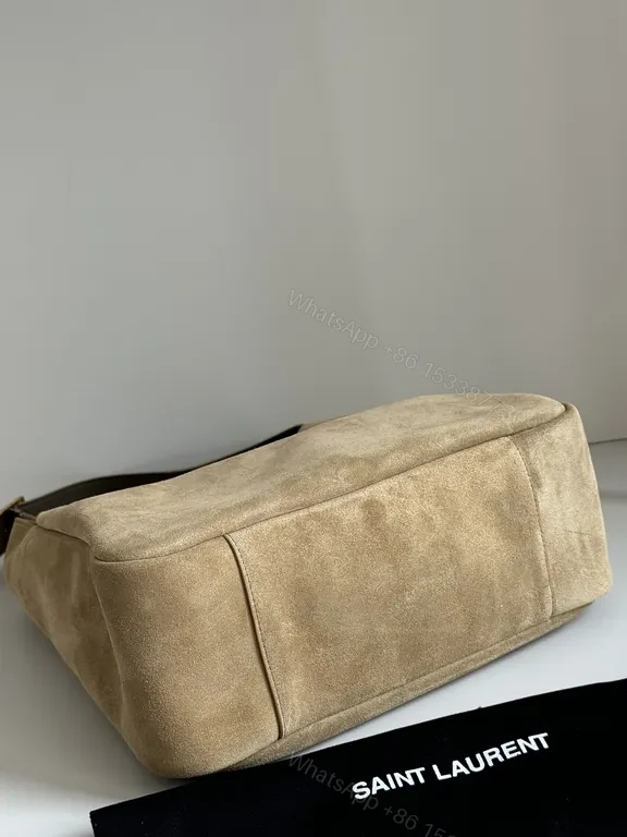 View 7 of Soft Beige Suede Tote: Structured Luxury Everyday Bag