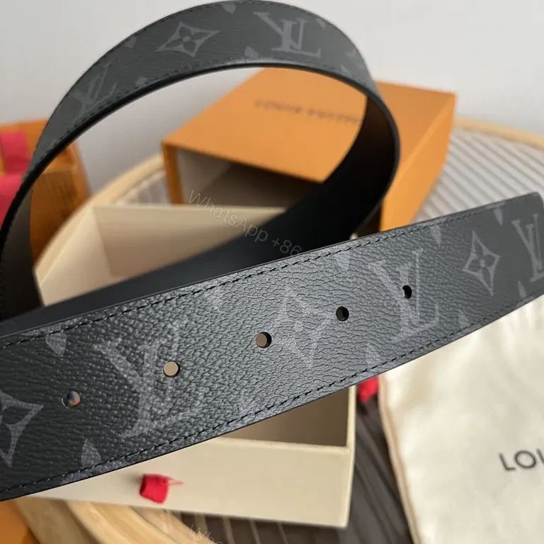 View 8 of Refined LV Monogram Belt with Signature Buckle - Luxury Leather Belt