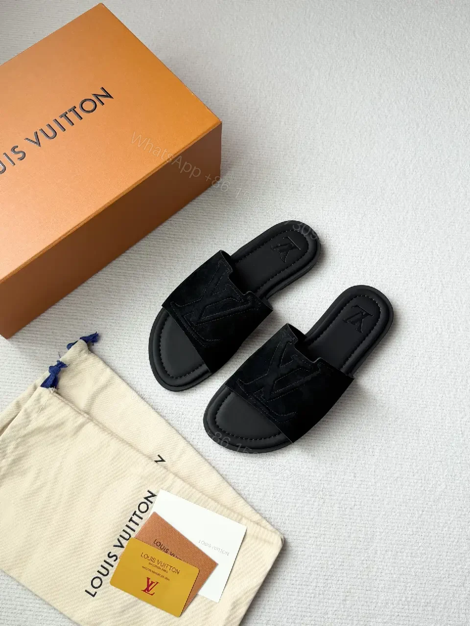 View 6 of Black Suede Slide | Luxe Casual, Contoured Comfort, Signature Detailing