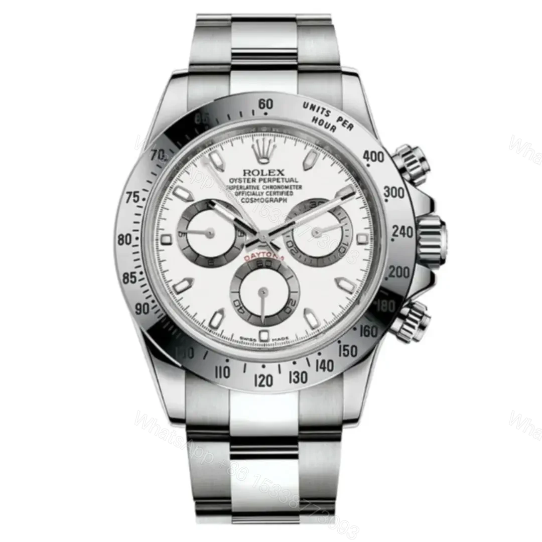 Replica Silver Rolex Daytona Swiss Clone model 116520 — view 1