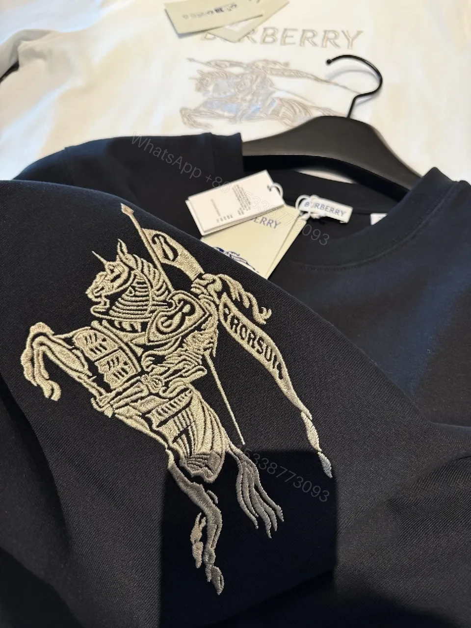 View 9 of Burberry-Inspired Graphic Tee: Luxe Casual Crest Tee