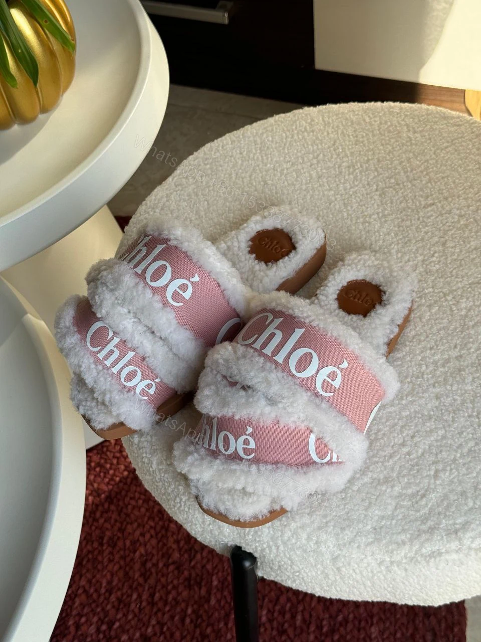 View 7 of Chloé Marcie faux fur mules & clogs