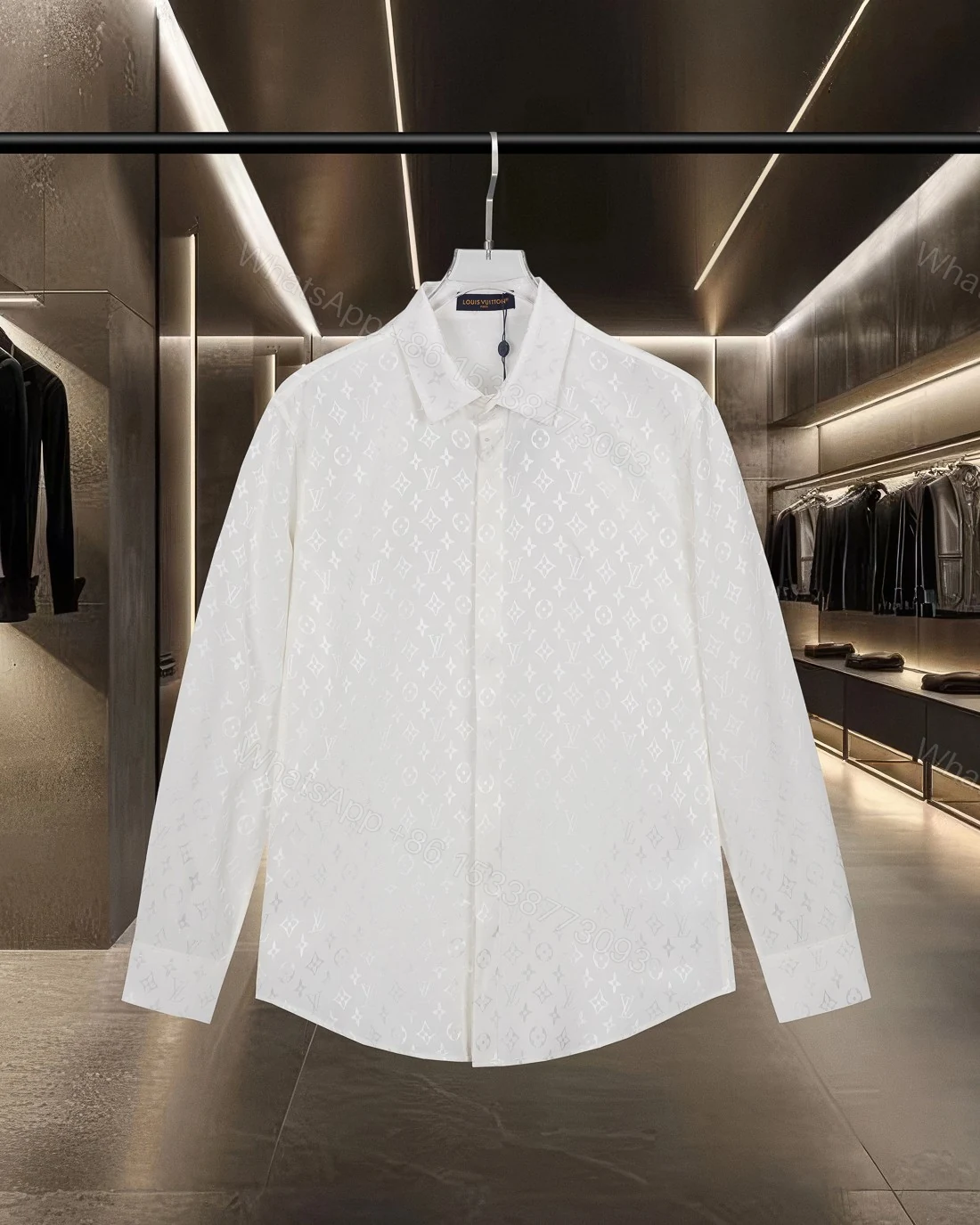 LV 一比一白色Monogram隱花長袖襯衫 奢華經典氣質 — view 1