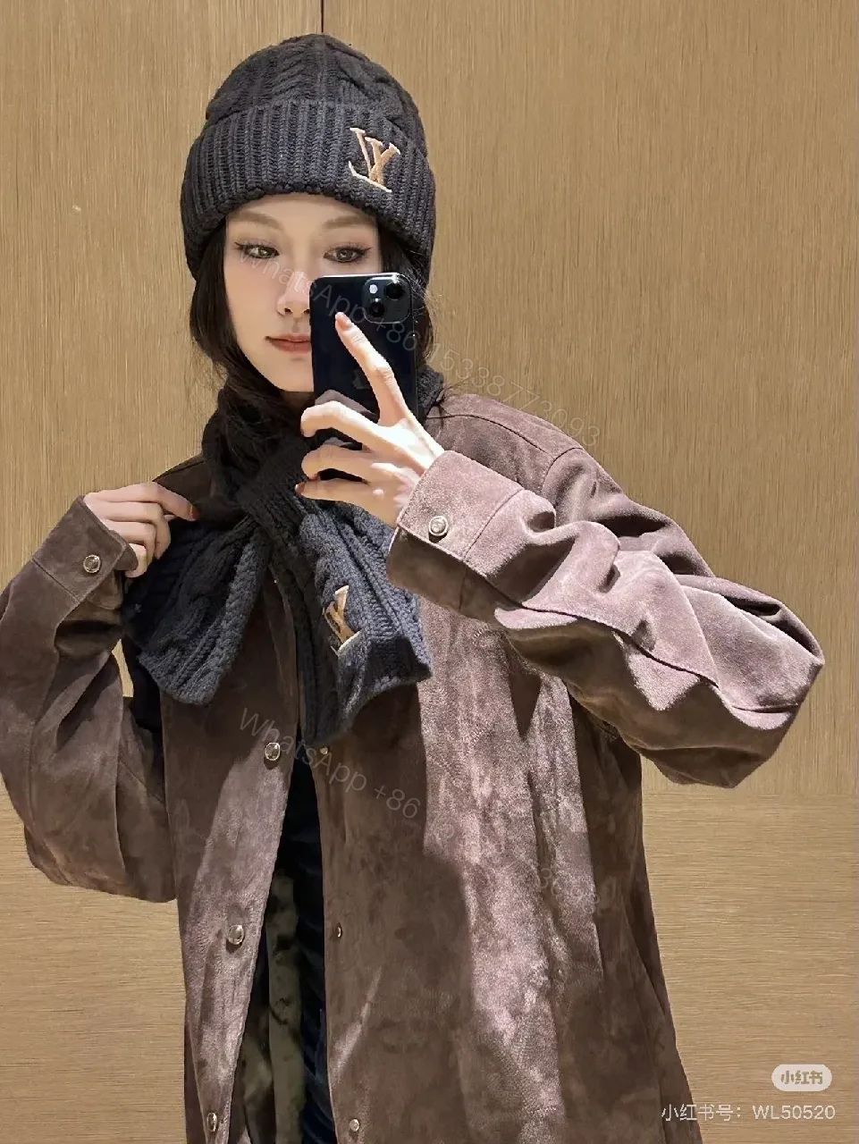 View 9 of Textured Knit Set – Cozy Luxury Winter Scarf & Beanie