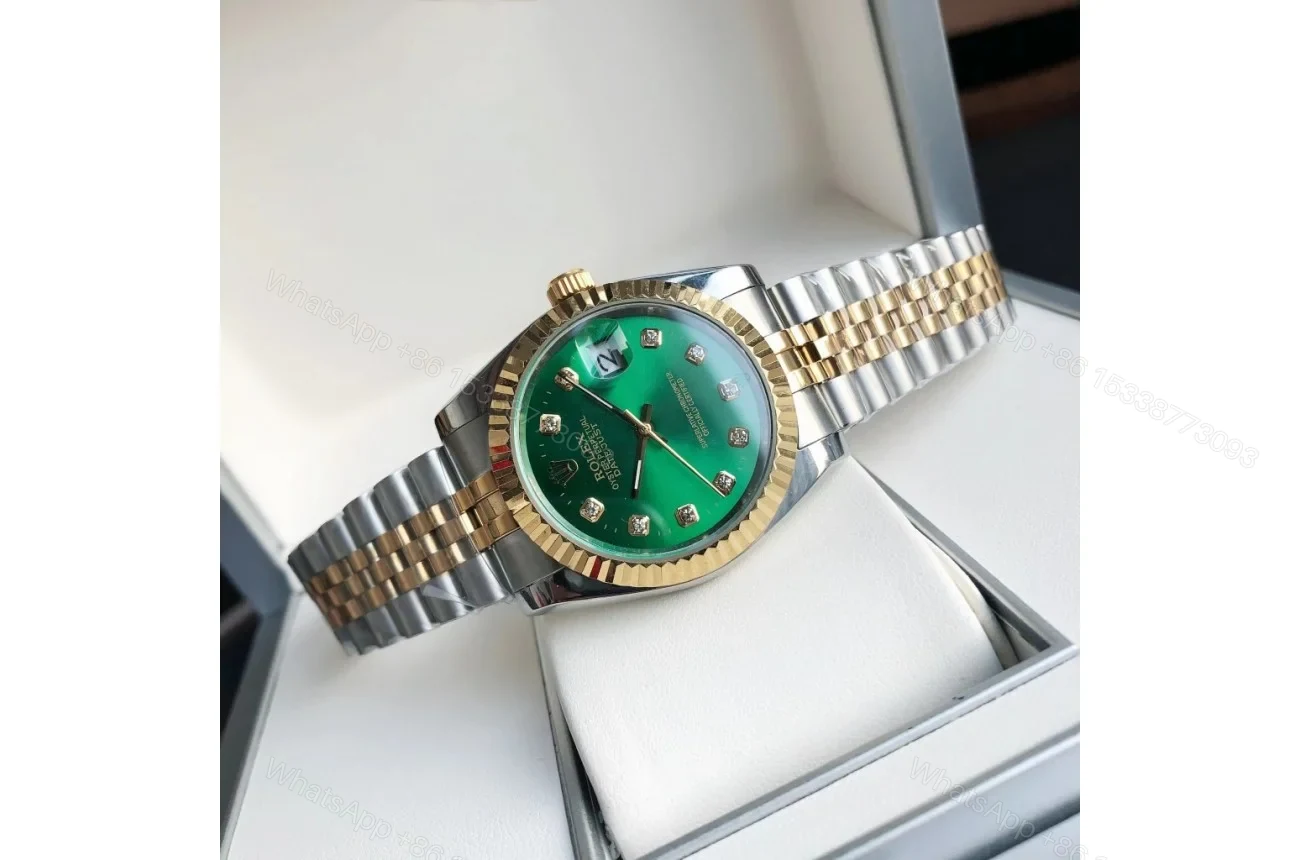 View 5 of Replica Rolex Datejust RG/SS Jub Green/Dial 36/28 mm