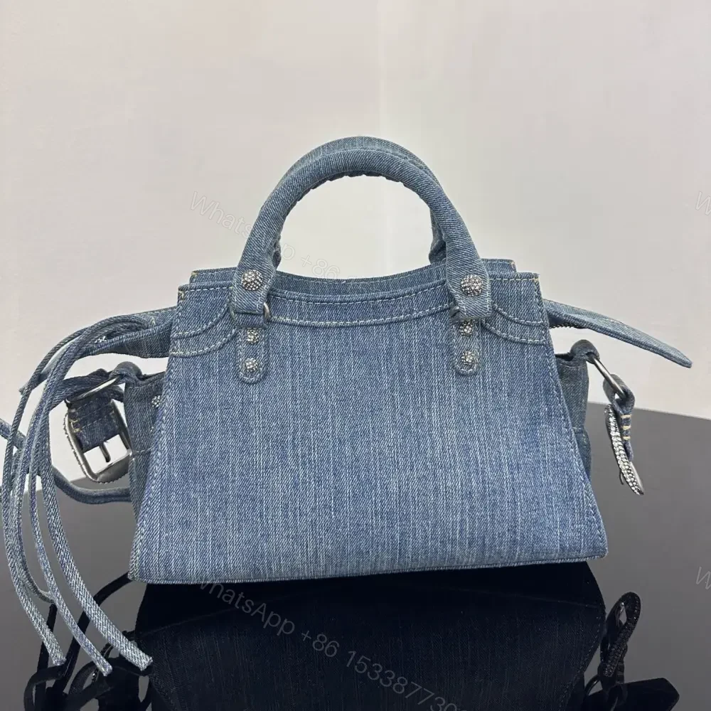 View 2 of 高仿Balenciaga*NeoCagole系列機車包牛仔藍