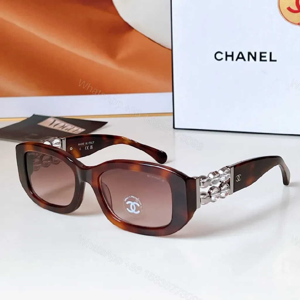 View 2 of Oversized Square Sunglasses: Black/White + Rose-Gold Chain Luxe Frame