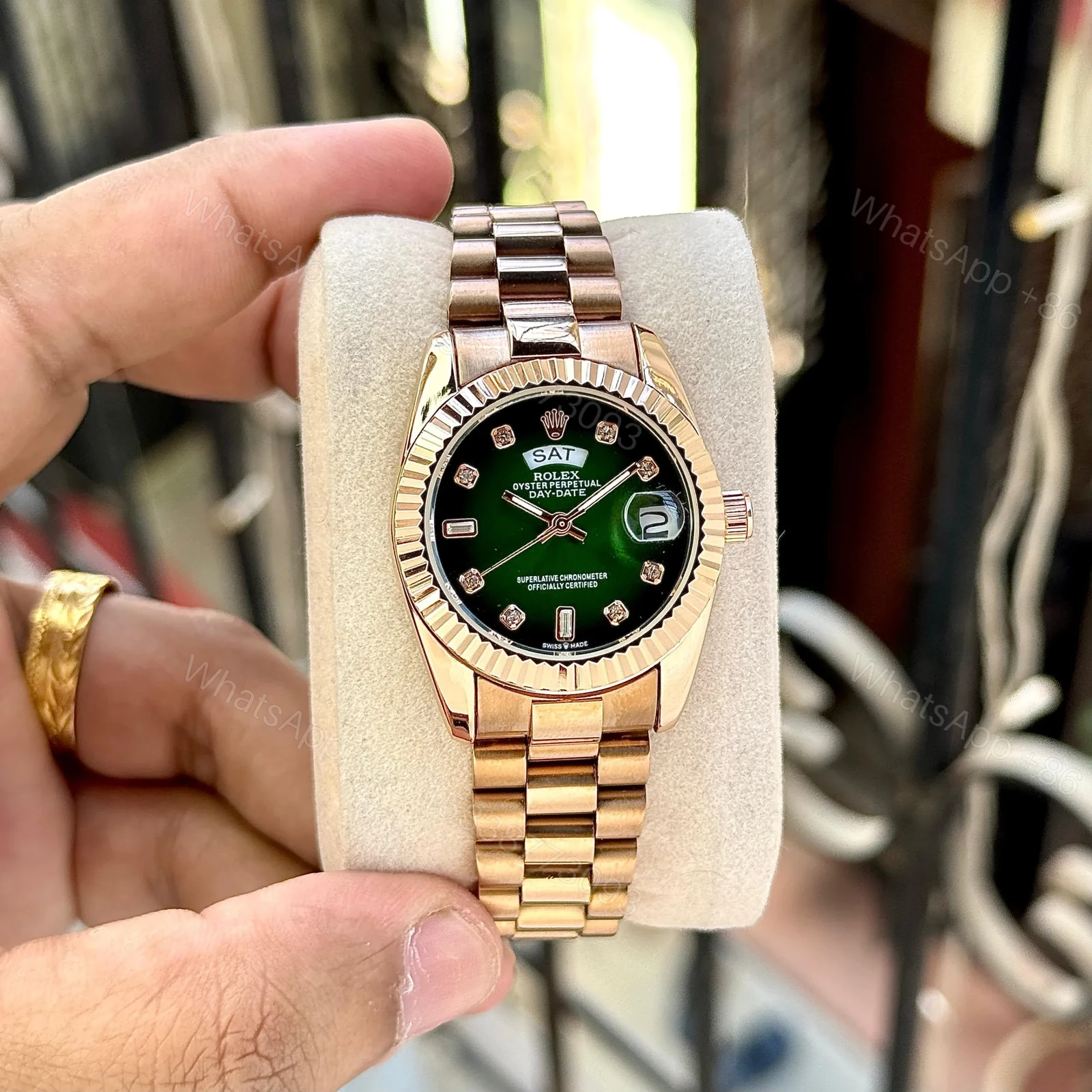 Rolex Premium Rose Gold Green Dial — view 1