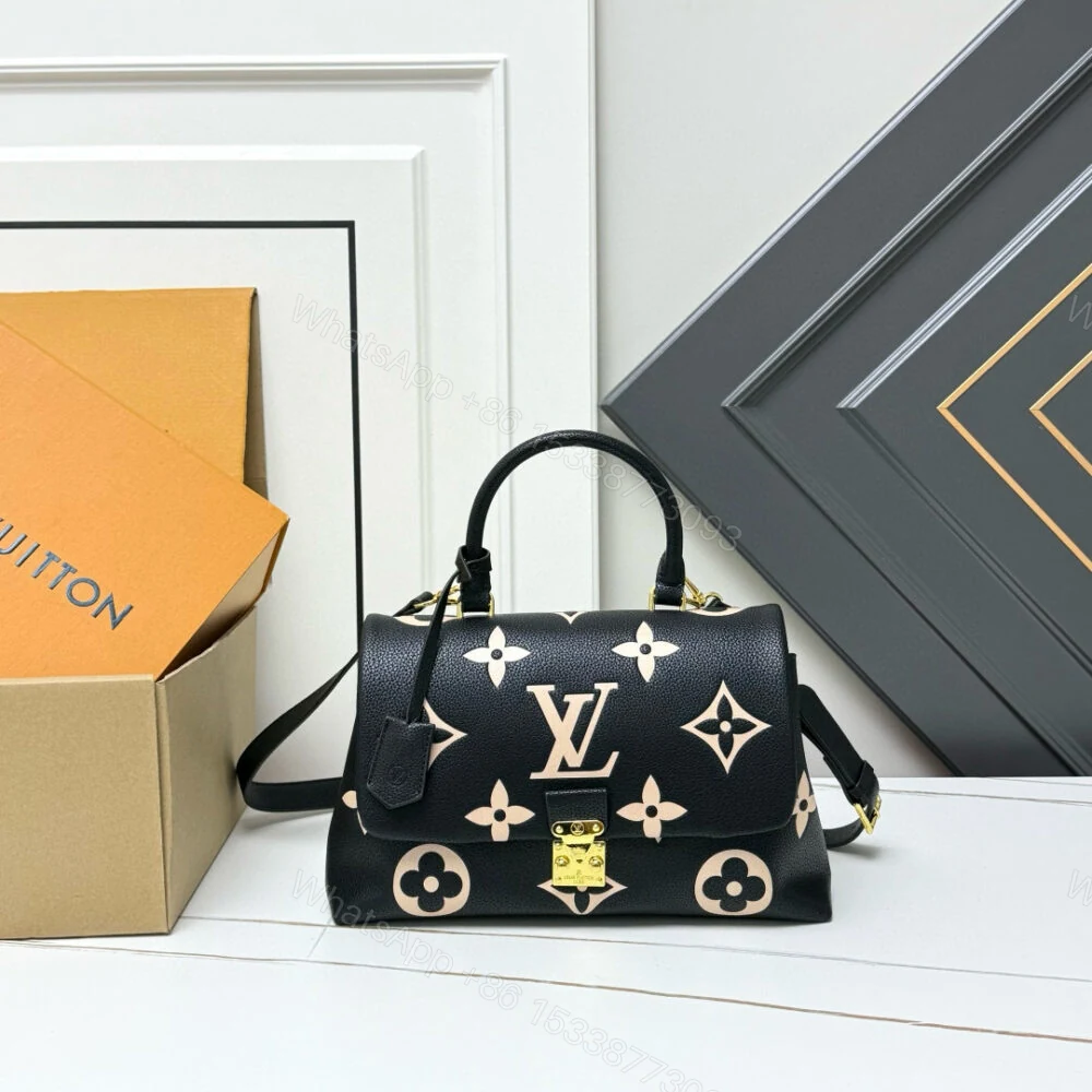 View 2 of Louis Vuitton Madeleine MM Monogram Empreinte Black Beige 30Cm