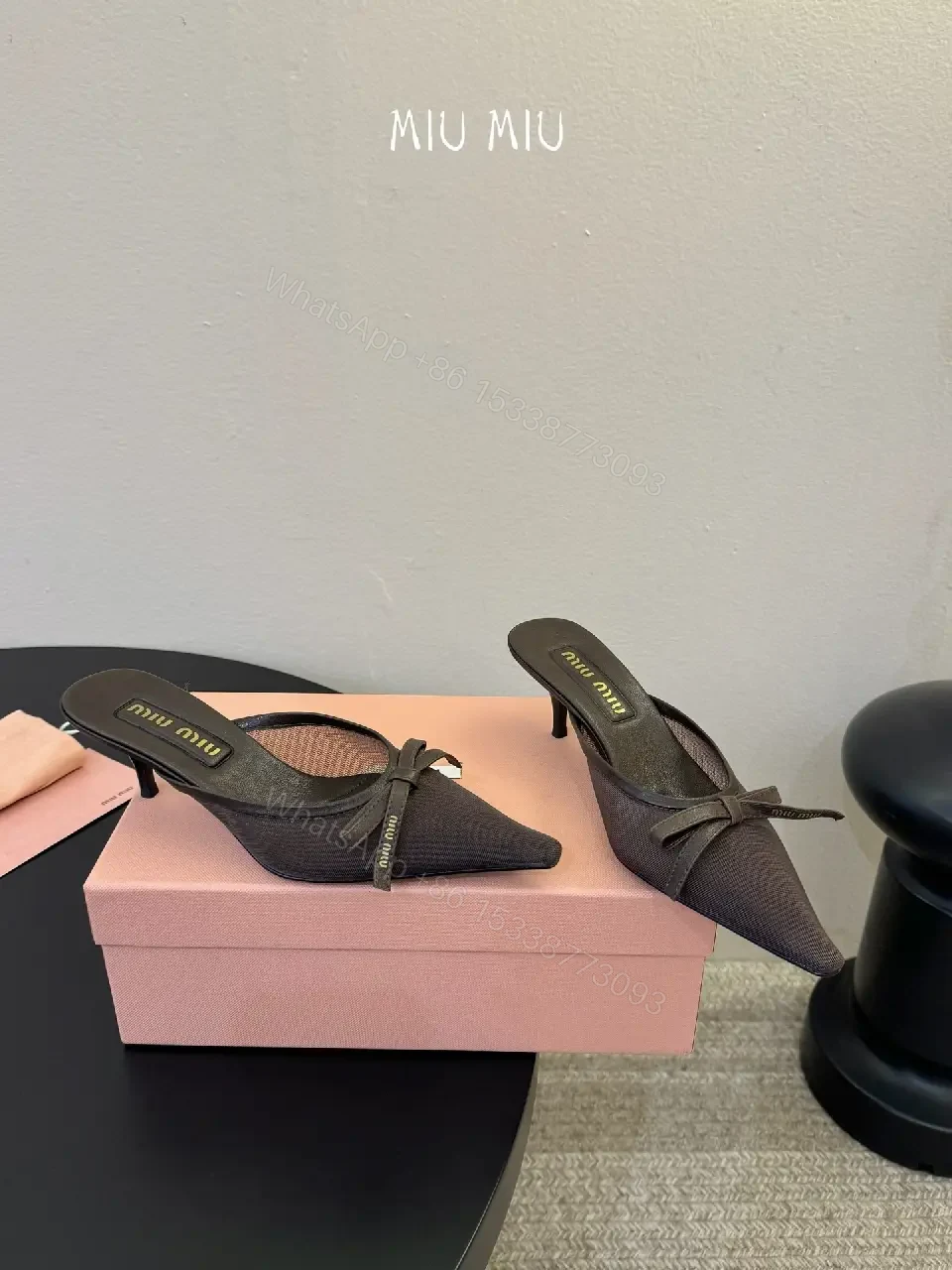 View 7 of Sleek Textured Slip-On Mule: Everyday Luxury, Pointed Bow