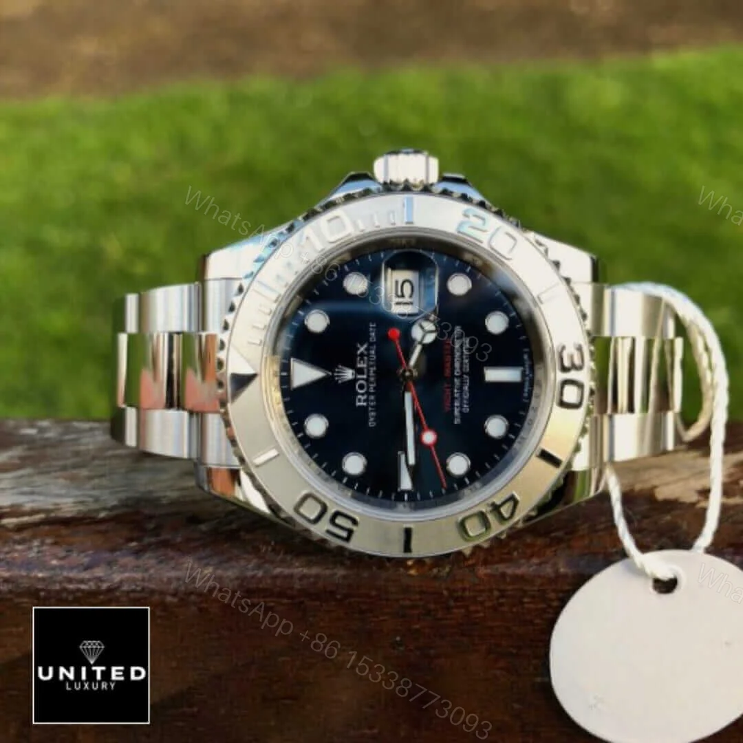 View 6 of Rolex Yacht-Master 116622 Stainless Steel Dark Rhodium Dial Replica