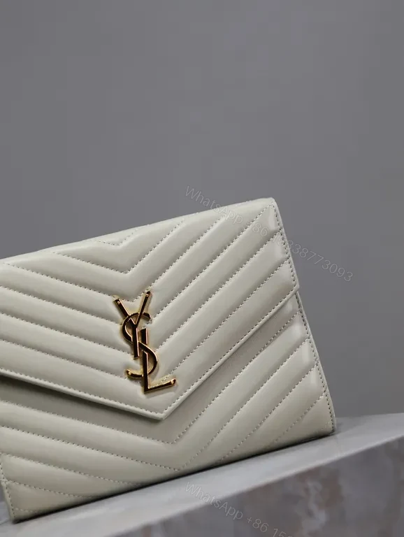 View 3 of Chic Quilted Leather Wallet with YSL Hardware - Luxe Everyday Portfolio