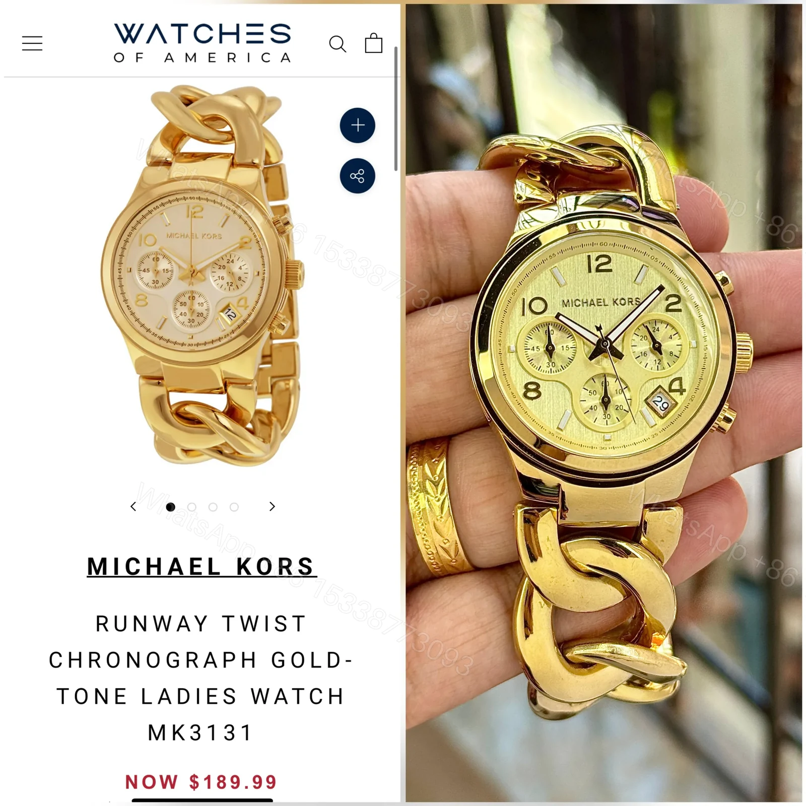 View 3 of Michael Kors MK3131 Runway Chronograph