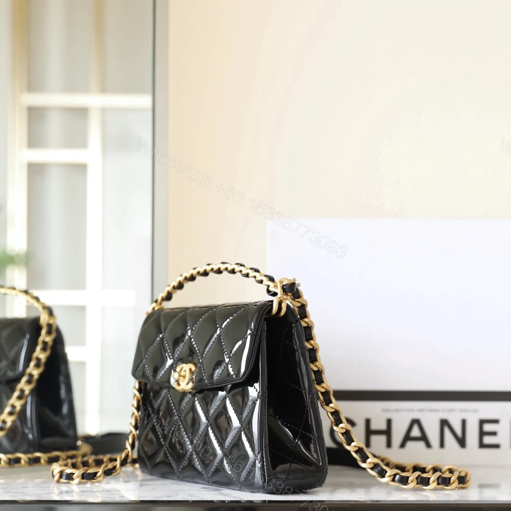 View 4 of 高仿Chanel*24S系列AS4472黑色漆皮單肩包免檢版