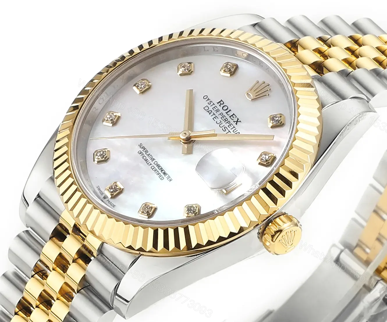 View 4 of Rolex Datejust 41 Rolesor Yellow Fluted Jubilee MOP – Diamond 126333-0018