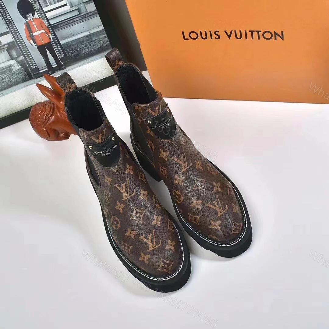 View 3 of LOUIS VUITTON LV BEAUBOURG ANKLE BOOTS CACAO BROWN 1A8QCL