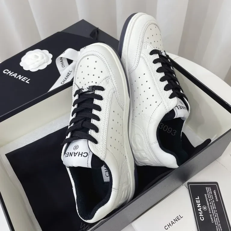 View 6 of White Leather Sneaker: Chanel-Inspired Luxury Comfort Sneakers