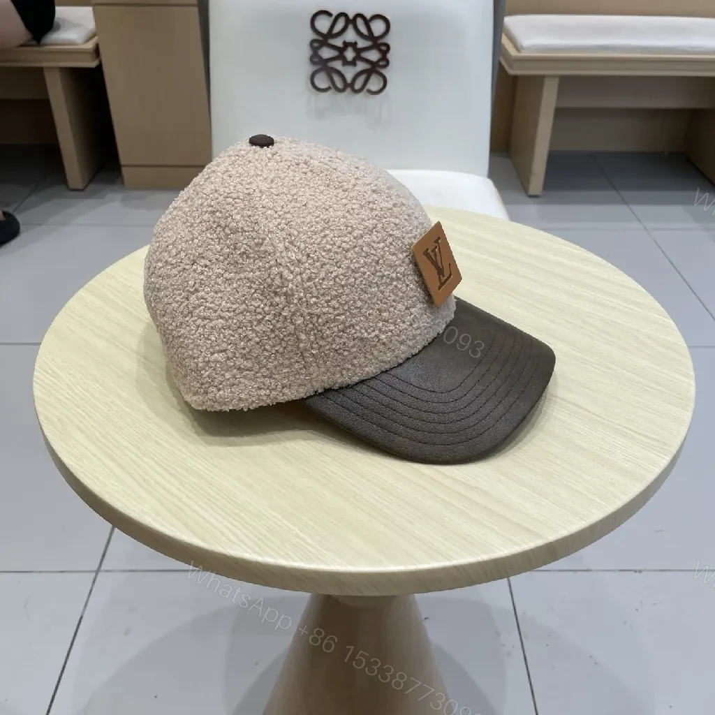 View 3 of Textured Luxe Boucle Cap with Subtle LV Patch Cap