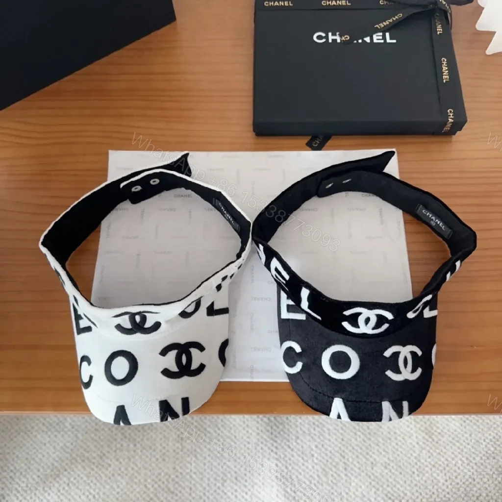 View 5 of Bold Monogram Visor: Luxe Black & White Streetwear Cap