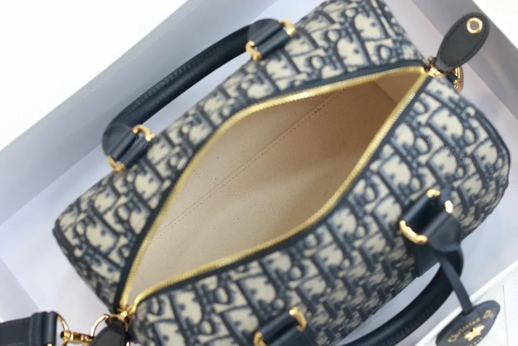 View 5 of Chic Dior Monogram Gold-Accent Handbag - Everyday Luxury
