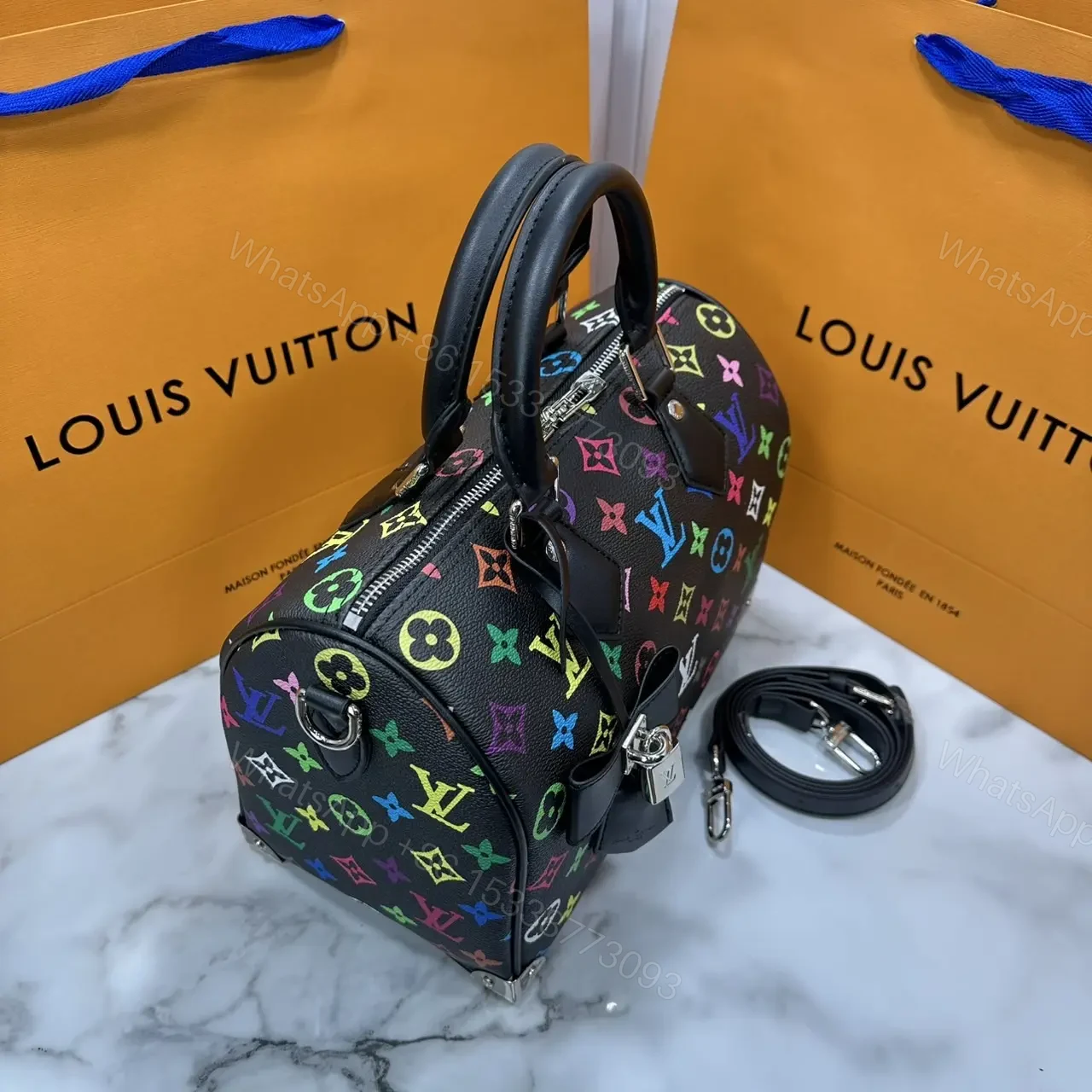 View 3 of LV x Murakami Speedy 30 Multicolor Monogram Bag