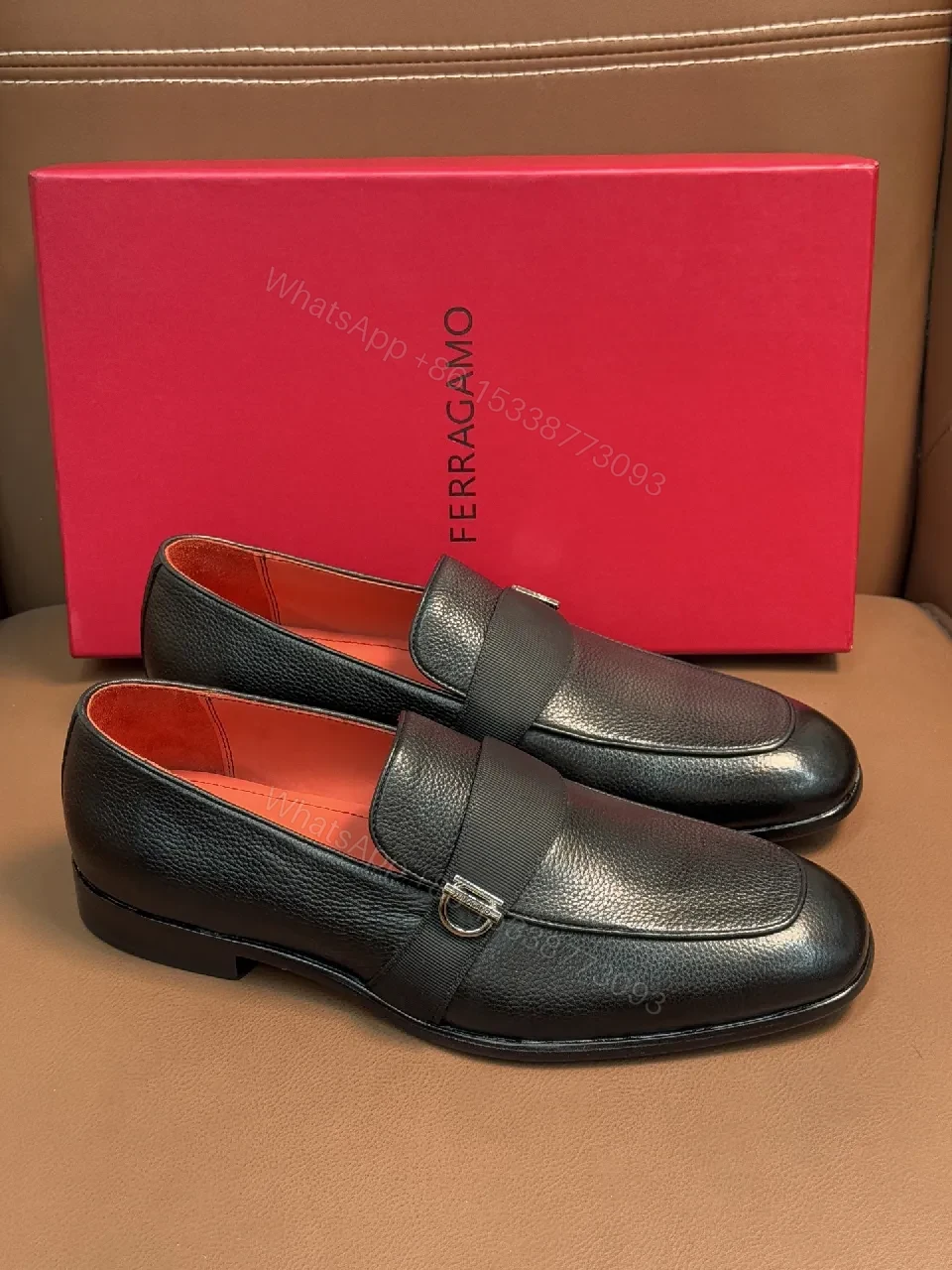 View 8 of Leather + Full-Grain Leather + Modern Minimalist + Metal Buckle Accent + Penny Loafer