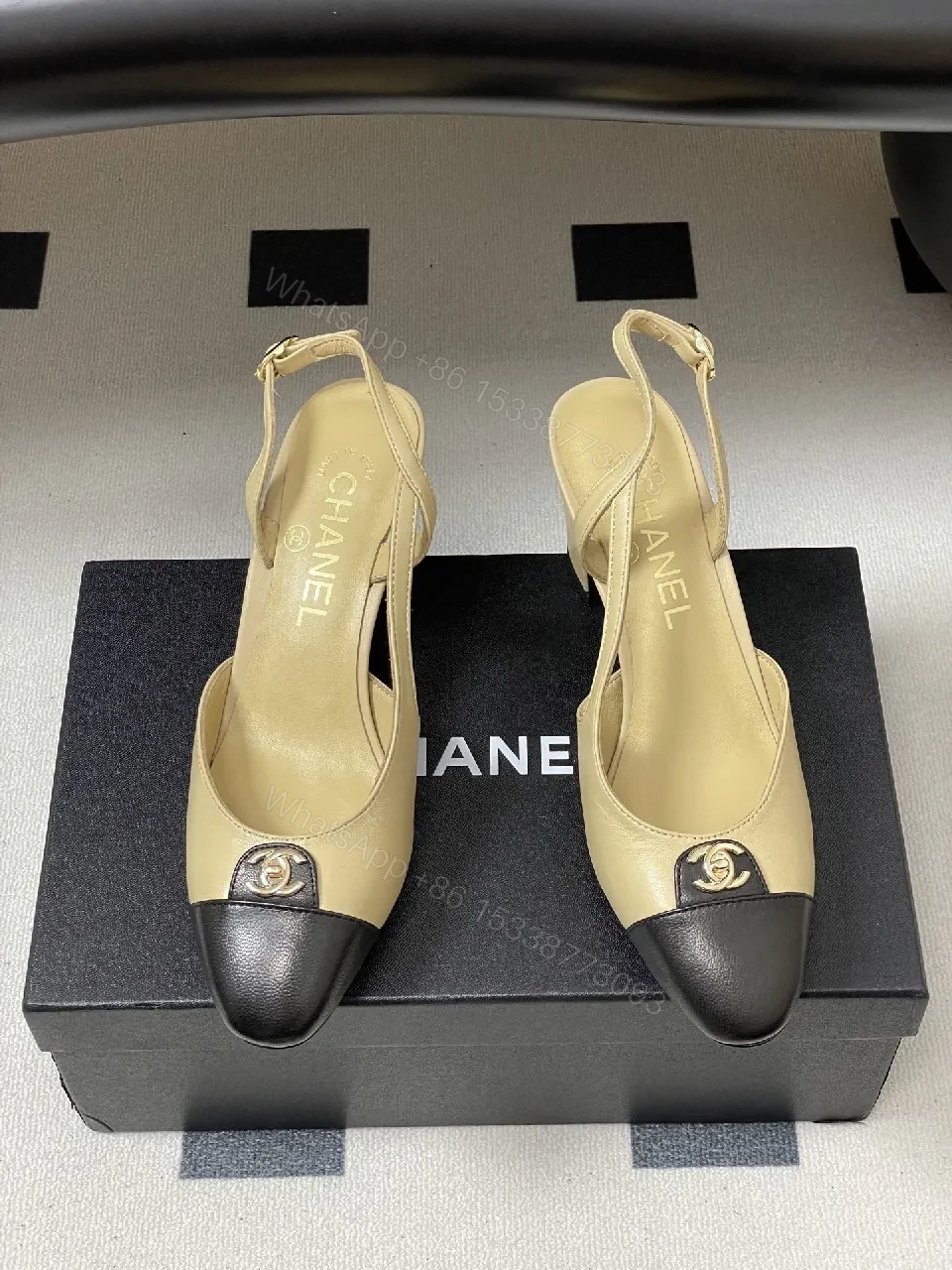 View 7 of Two-Tone Slingback Pumps: Modern Chic All-Day Comfort