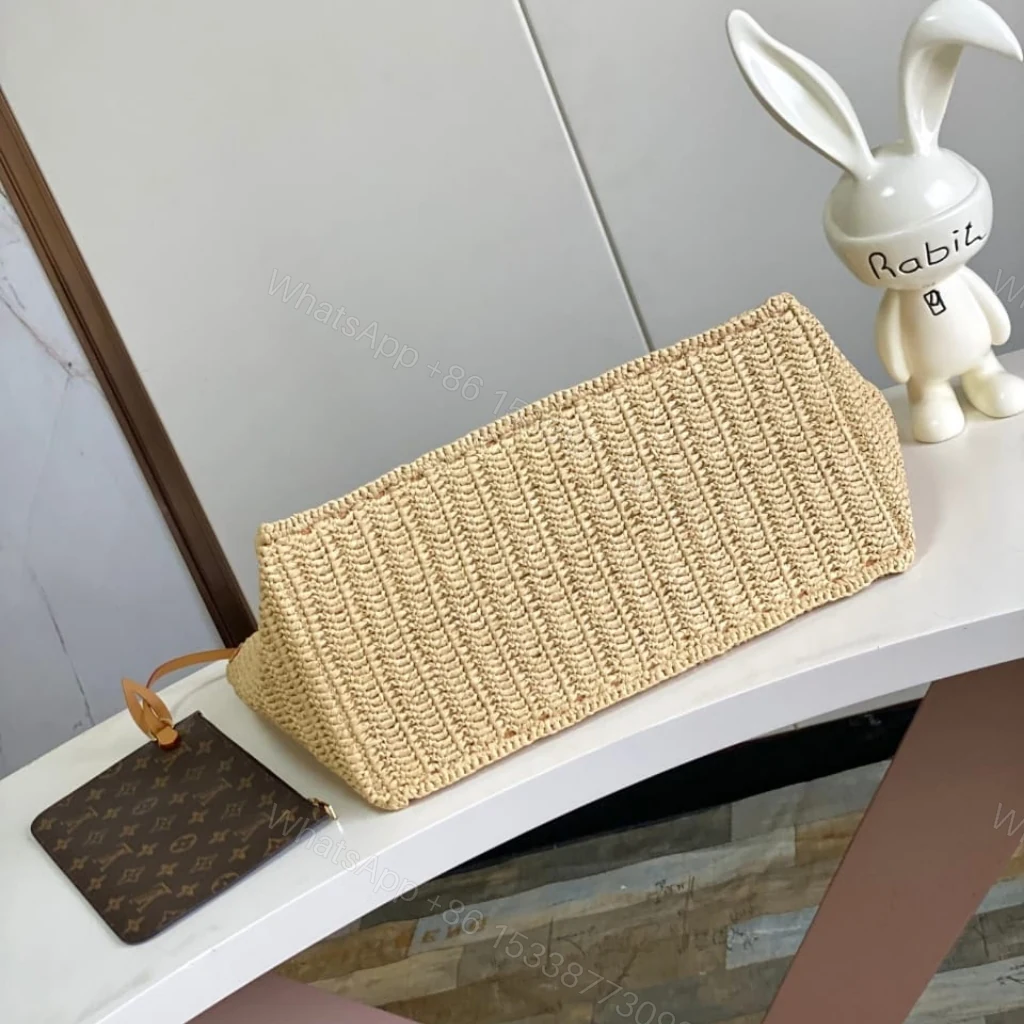 View 5 of Louis Vuitton Summer Shopper Tote MM Raffia Natural Beige 44cm M14458