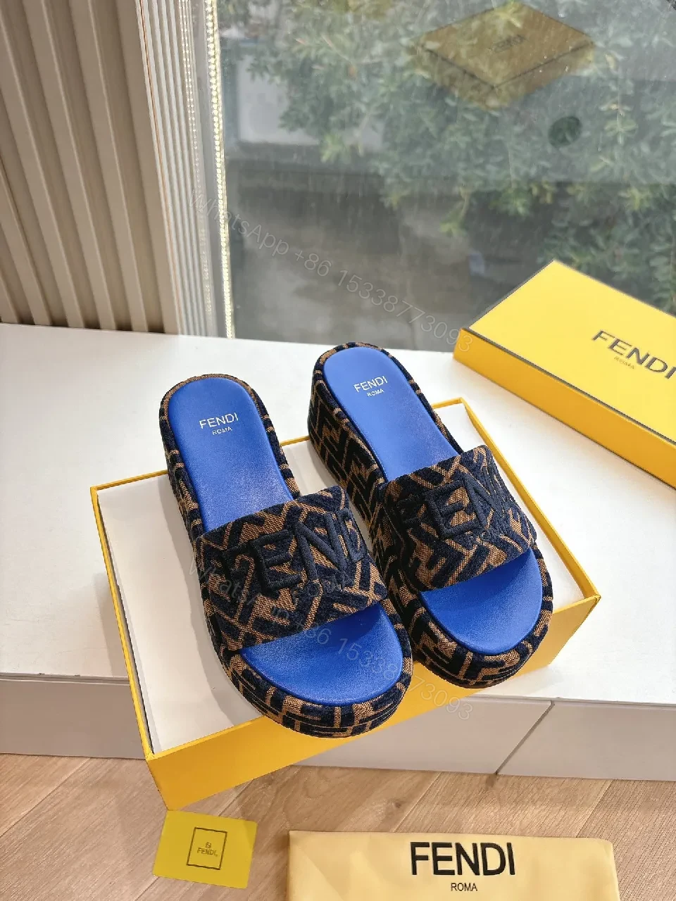 Bold Monogram Slides: Couture Comfort Open-Heel Sliders — view 1