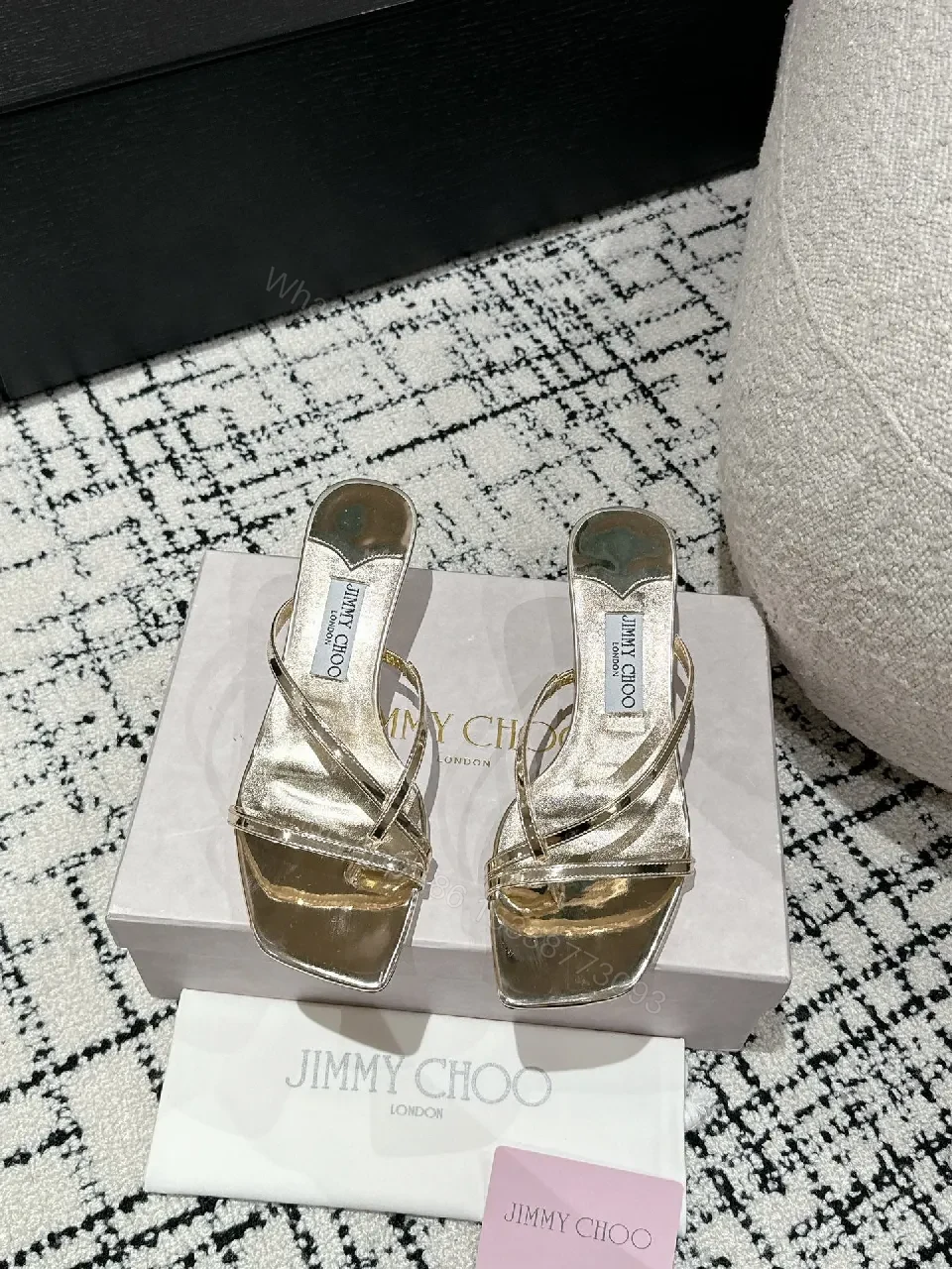 View 2 of Elegant Metallic Sandals: Sculpted Heel, Champagne-Gold, Open Toe, Luxury Comfort
