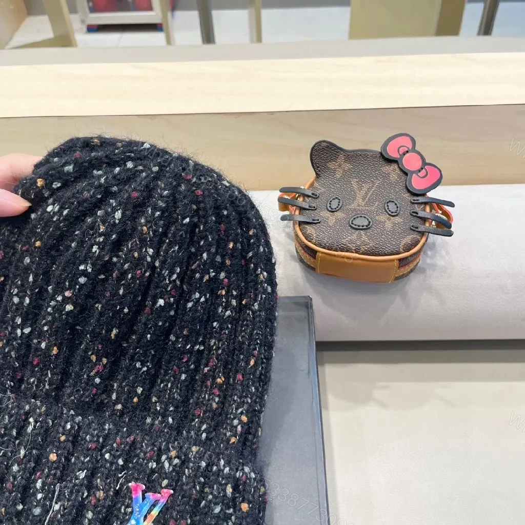 View 7 of Multicolor Bouclé Beanie with Subtle LV Accent