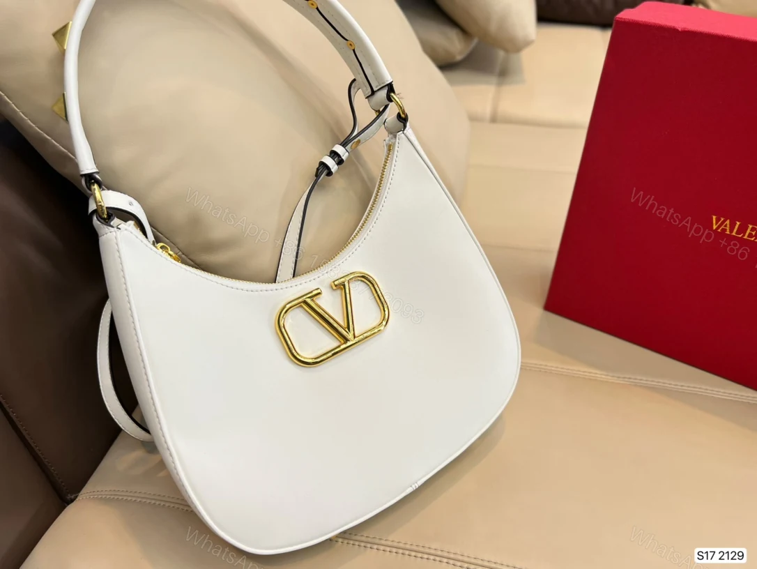 View 9 of VALENTINO STUD SIGN CALFSKIN HOBO BAG IN WHITE 1W2B0K69EIMI16