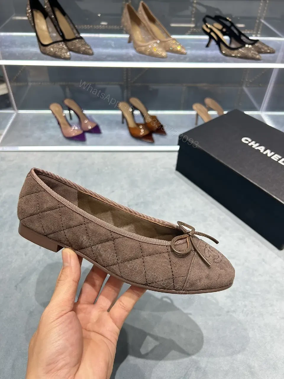 View 5 of Textured Suede Ballet Flats – Subtle Luxury Everyday Comfort