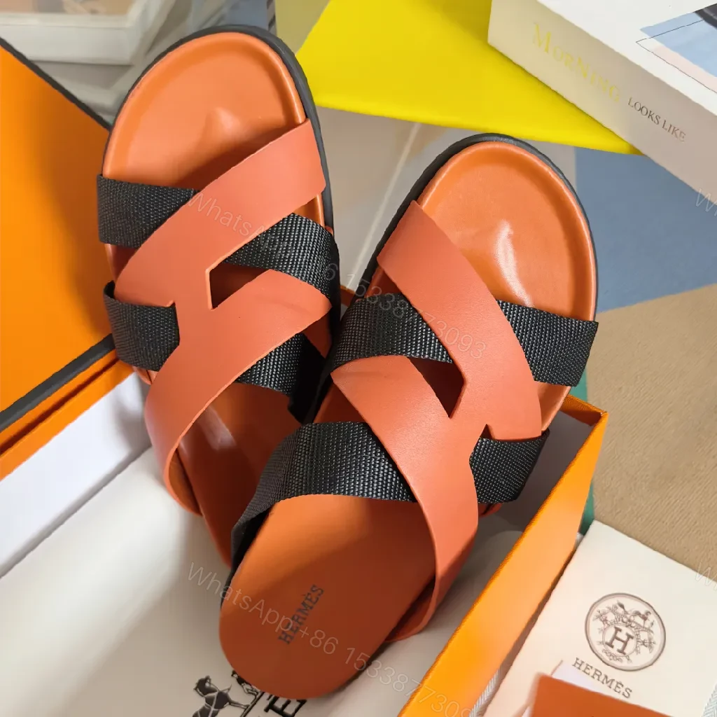 View 6 of Coral-Black Leather Sandals: Sleek Cross-Strap Comfort