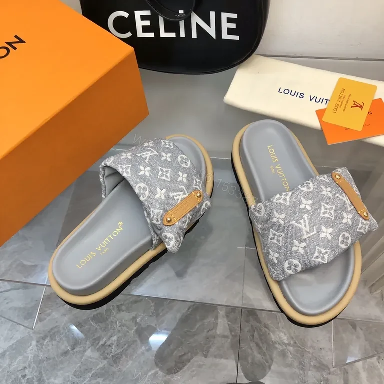 View 4 of Monogram Canvas Slide Sandals: All-Day Comfort Slides